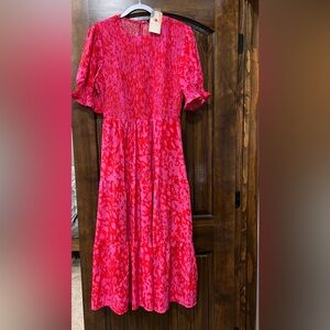 New with tags-Print Rose Red casual summer dress
